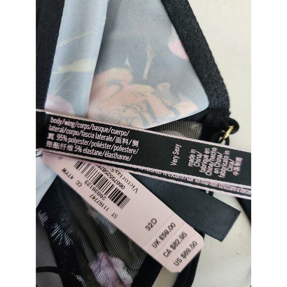 Victoria's Secret Very Sexy Corset Top 32D Dark Floral Fairygoth Grunge NWT - Picture 8 of 8